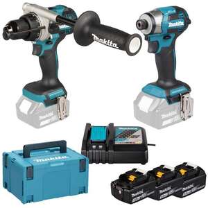 Image produit MAKITA - Combokit (18V LXT&reg;): Perceuse Visseuse/ Visseuse Chocs/ 3 Batteries / Chargeur/ Mackpac (Offre temporaire)