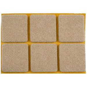 Image produit Patin - Super Feutre (50% Laine - 50% Synth&eacute;tique) - Adh&eacute;sif - Beige - 20 x 20 mm - (12 Pcs)