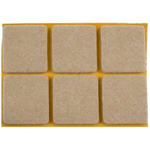 Image produit Patin - Super Feutre (50% Laine - 50% Synth&eacute;tique) - Adh&eacute;sif - Beige - 25 x 25 mm - (9 Pcs)