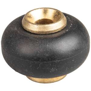 Image produit Arr&ecirc;t de porte - A visser - Laiton satin&eacute; / Noir - &Oslash; 29 mm - H. 25 mm