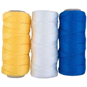 Image produit Ficelle Polypropyl&egrave;ne (3 pi&egrave;ces) - Blanc / Jaune / Bleu - &Oslash; 1,0 mm - Bobine 50 m