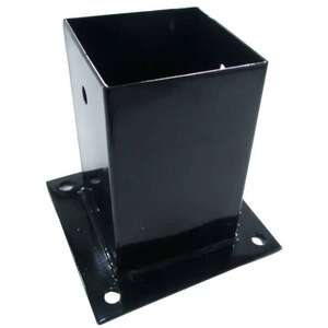 Image produit Socle de Poteau sur platine - Pour Poteau 70 x 70 / 90 x 90 / 120 x 120 mm mm - Acier Galvanis&eacute; laqu&eacute; noir