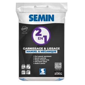 Image produit SEMIN - 2 en 1 Enduit de Garnissage et Lissage (Manuel et M&eacute;canique) - Sac 25 Kg (P/Machine AIRLESS)