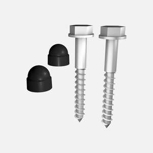 Image produit Kordo - Tirefond Sol Bois - &Oslash; 10 x 80 mm - Inox A2 + 2 capuchons NOIR - (2 pi&egrave;ces)