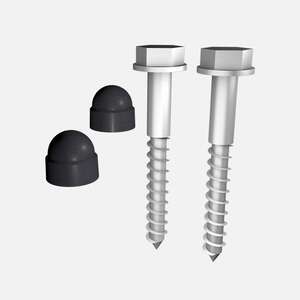 Image produit Kordo - Tirefond Sol Bois - &Oslash; 10 x 80 mm - Inox A2 + 2 capuchons ANTHRACITE - (2 pi&egrave;ces)