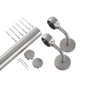 Image produit Kordo - Main courante METAL (Pack) - Acier, finition Nickel bross&eacute; + 2 supports + 2 embouts - 2 m