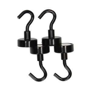 Image produit Crochet Magn&eacute;tique - Noir - &Oslash; 20 x 36 mm - 5 Kg (4 pi&egrave;ces)
