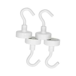 Image produit Crochet Magn&eacute;tique - Blanc - &Oslash; 20 x 36 mm - 5 Kg (4 pi&egrave;ces)