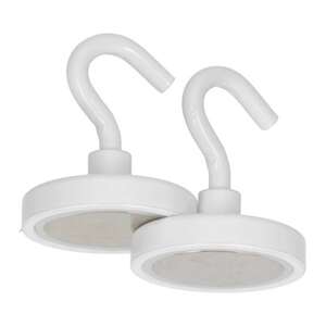 Image produit Crochet Magn&eacute;tique - Blanc - &Oslash; 40 x 48 mm - 40 Kg (2 pi&egrave;ces)