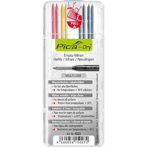 Image produit PICA - Recharge (DRY) Soluble - Graphite (4x) / Jaune (2x) / Rouge (2x) - (8 mines)