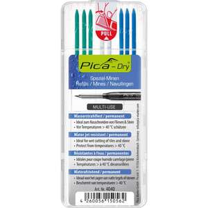 Image produit PICA - Recharge (DRY) Permanent - Vert (3x) / Blanc (2x) / Bleu (3x) - (8 mines)