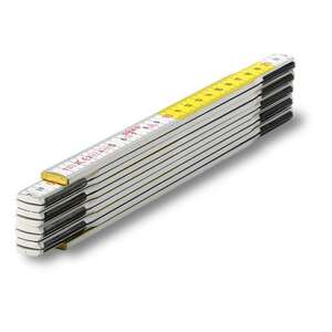 Image produit SOLA - M&egrave;tre pliant en H&ecirc;tre (Jaune/Blanc) - 2 M&egrave;tres - Gradu&eacute; des 2 c&ocirc;t&eacute;s - (HF 2/10)