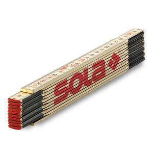 Image produit SOLA - M&egrave;tre pliant en Bois - 2,4 M&egrave;tres - (p/Construction s&egrave;che) - Gradu&eacute; des 2 c&ocirc;t&eacute;s - (HC 2.4/12)