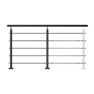 Image produit Kordo - Garde-corps (en kit) OPALU Anthracite (RAL 7016) + Main courante Kebony - Pose &agrave; plat - 2 m