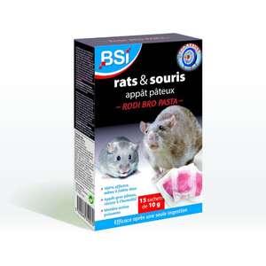Image produit BSI - Pi&egrave;ges &agrave; Souris et Rats - App&acirc;ts p&acirc;teux, en 1 ingestion - (15 sachets de 10 g)